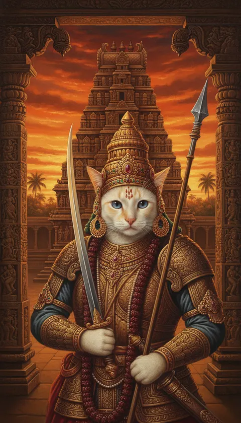 Siamese painted in the Chola Warrior style