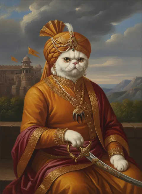 Persian painted in the Maratha King style