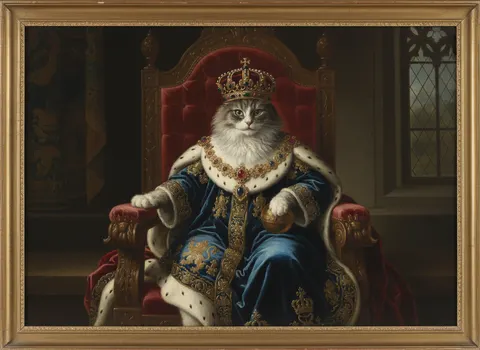 Cat painted in the Renaissance Royal style