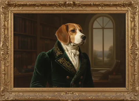 Beagle-Harrier painted in the Victorian Noble style