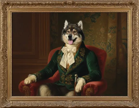 German Shepherd painted in the Victorian Noble style