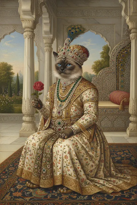 Siamese painted in the Mughal Emperor style