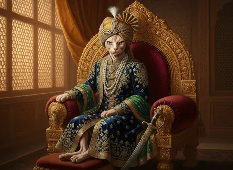 Sphynx painted in the Maharaja style